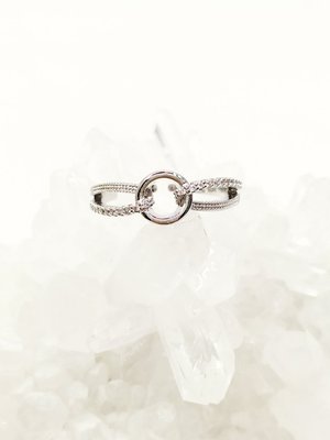 韓國製 時尚鋯石鑽戒指 （戒圍13）