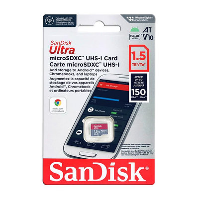 SanDisk【1.5TB】Ultra A1 MicroSD 記憶卡 UHS-I 傳輸150MB switch適用 (SD-SQUAC-1500G)