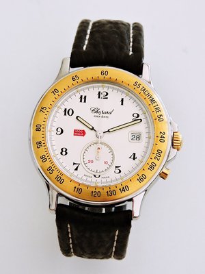 真品 Chopard 蕭邦 Mille Miglia系列 正18K半金 計時男錶 中性錶