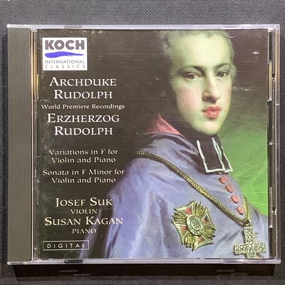 Archduke Rudolph魯道夫-小提琴變奏曲/小提琴奏鳴曲 Suk蘇克/小提琴 Kagan卡根/鋼琴 舊版1992年美國版無ifpi
