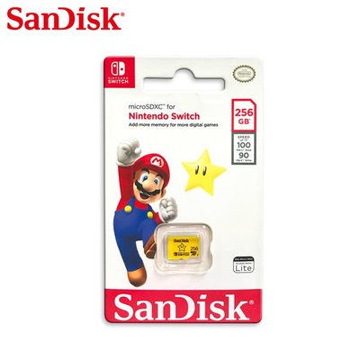 SanDisk 256G microSDXC UHS-I 任天堂Switch專用記憶卡 (SD-SQXAO-256G)