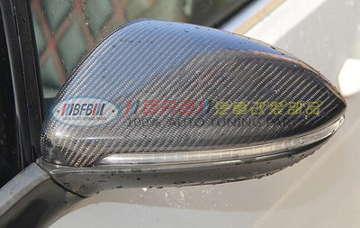 汽車配件 汽車尾翼 適用于大眾高爾夫7碳纖維后視鏡罩 golf mk7碳纖維替換卡扣鏡殼蓋