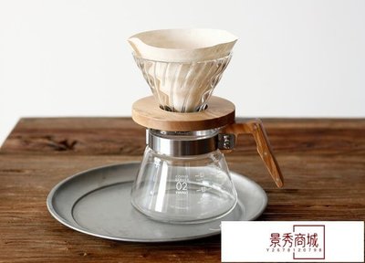 熱銷 現貨 HARIO V60耐熱玻璃咖啡濾杯 天然橄欖木柄手沖咖啡分享壺【景秀商城】/請選好規格前來詢價