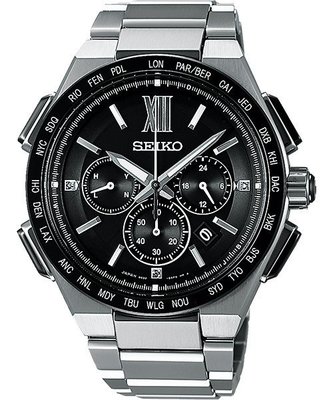 SEIKO Brightz 商務鈦金屬計時太陽能電波腕錶(SAGA209J)-43mm 8B92-0AF0D