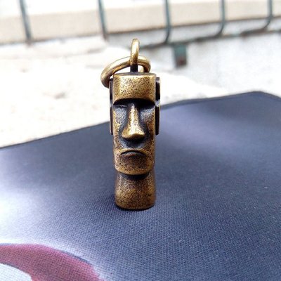 打一隻老虎 黃銅 鑰匙圈 鑰匙黃銅造型 摩艾造型(Moai) 現貨