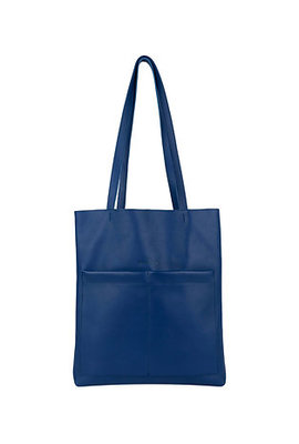 代購法國設計師Ligne Aurore Le tote bag coloris bleu trava柔軟皮革長背帶托特包