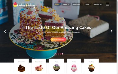 Cakes Bakery Restaurants 響應式網頁模板、HTML5+CSS3、網頁設計  #05033