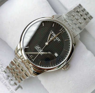 TISSOT Le Locle Automatic COSC 黑色面錶盤 銀色不鏽鋼錶帶 男士 自動機械錶 T0064081105700 天梭腕錶