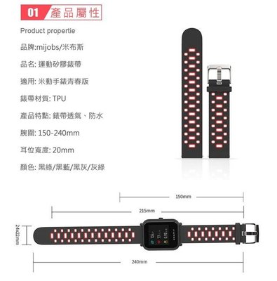 [特價] mijobs 通用運動矽膠錶帶 (22mm) 穿戴裝置 智慧型錶帶 錶帶 多款顏色可選