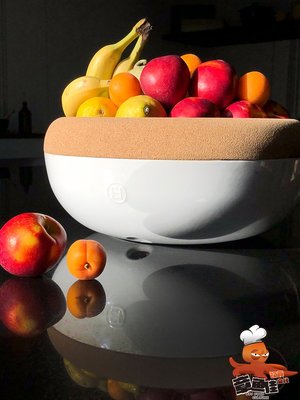 法國Emile Henry 手工琺瑯彩陶瓷儲物罐圓形收納碗軟木蓋果盤果盆