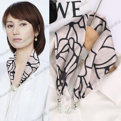 2024今年流行絲巾項鏈磁吸扣鎖骨鏈裝飾襯衫珍珠護頸小長條女頸帶-Misaki精品