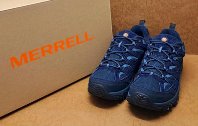 ✩Pair✩ MERRELL MOAB 3 GTX 登山健行鞋 J037749 男鞋 防水透氣 黃金大底 耐磨極佳 麂皮 深藍
