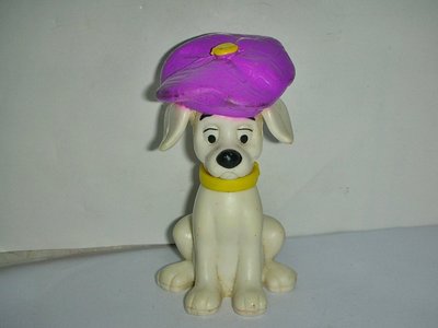 aaL.(企業寶寶玩偶娃娃)少見1998年麥當勞發行101忠狗假期狂想曲-戴紫色帽子7號公仔!!--距今已有17年歷史!