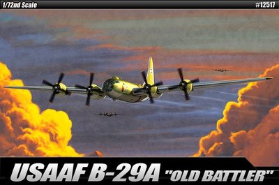 愛德美12517 1/72 美國空軍B-29“老勇士”轟炸機 拼裝飛機模型