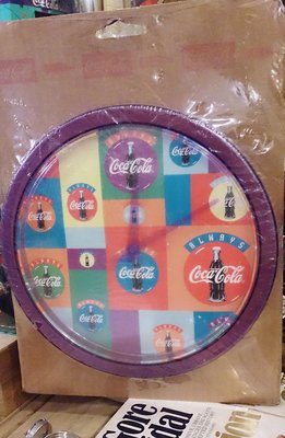 Coca-Cola 可口可樂圓形時鐘(果凍系列紫色) : 可口可樂 時鐘 收藏 擺設 果凍 裝飾 可樂 工業風