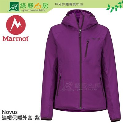 綠野山房》Marmot 美國 女 Novus連帽保暖外套 夾克 化纖外套 透氣 登山健行 旅遊 紫 78190-6228