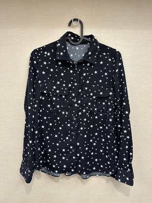 日本 ROPE 黑色長袖滿版星星襯衫 size 36