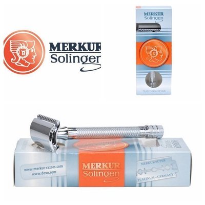 德國 Merkur 23C 長柄安全雙面刮鬍刀（加贈 MerKur原廠刮鬍刀片）傳統復古老式雙刃手動刮鬍刀架