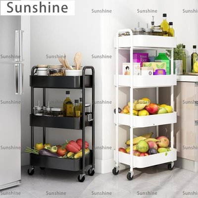 [Sunshine]廚房收納 小推車置物架落地廚房多層收納儲物架零食臥室衛生間移動浴室