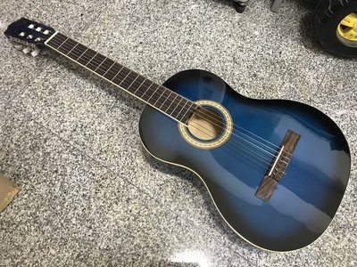 【華邑樂器31020-2】39吋古典吉他-藍色 (附外袋/背帶/彈片/琴布)