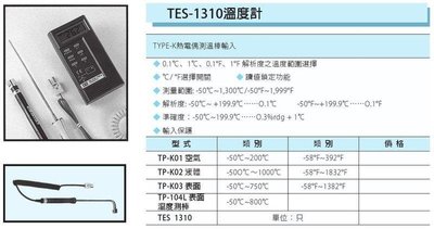 TES-1310 溫度計