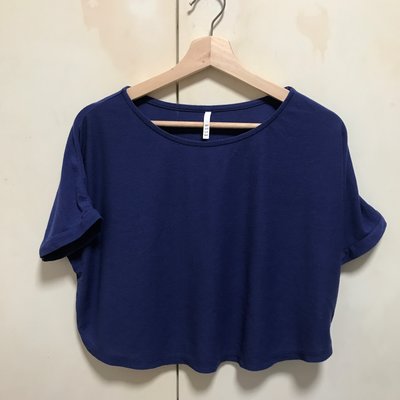 ❤夏莎shasa❤全新專櫃品牌ELLE紫藍色短版短袖上衣/1元起標