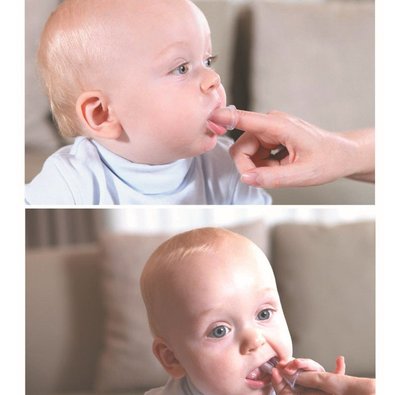 嬰兒寶寶牙刷 指套形乳牙刷 清潔舌苔 口腔清潔 按摩牙齦[C16-01]【小資物語】