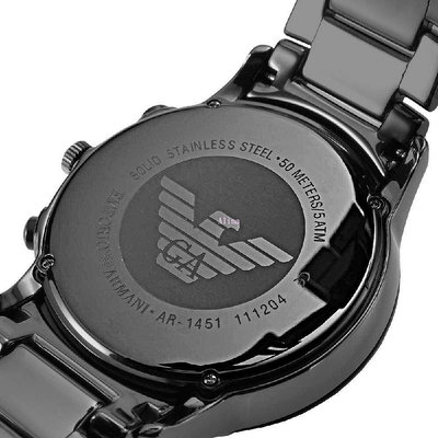 熱賣精選現貨促銷 EMPORIO ARMANI 亞曼尼手錶 AR1451 陶瓷 三眼計時日曆石英計時腕錶 手錶 明星同款