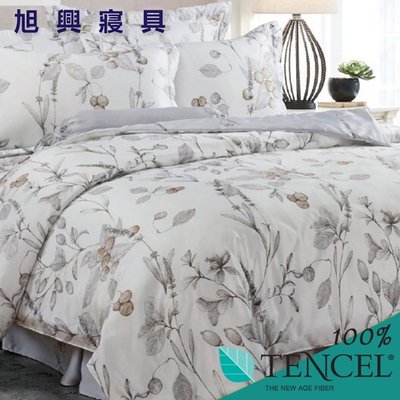 【旭興寢具】TENCEL100%天絲萊賽爾纖維 加大6x6.2尺 薄床包舖棉兩用被四件式組-橄欖雅色