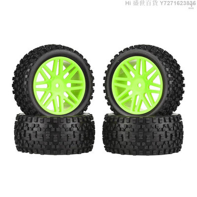 Hi 盛世百貨 4 PCS 85mm輪輞和橡膠輪胎，適用於1:10比例RC汽車DIY越野賽車輪胎4WD登山汽車愛好RC汽車輪胎配件