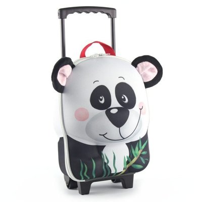 (I LOVE樂多)德國 okiedog 兒童3D動物造型系列-拉桿式行李箱(熊貓)