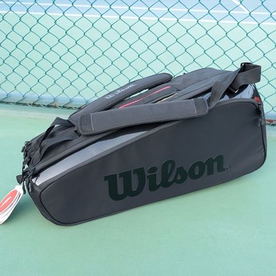 Coco衫-12h出貨網球拍袋 網球包 網球袋 運動包 正品Wilson威爾勝6/9支裝網球包費德勒男女單肩手提威爾遜-質量保障