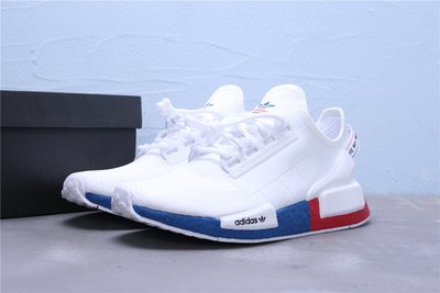 Adidas NMD_R1 V2 Boost 針織 白藍紅 休閒運動慢跑鞋 男女鞋 情侶鞋 FX4148