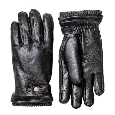 【瑞典Hestra】Utsjo 黑色 鹿皮手套 皮革手套 皮革保暖手套 毛絨內裡真皮手套 刷毛內裡皮手套 防風手套
