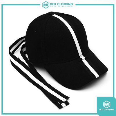 DOT聚點 XOTIC GEAR Ribbon  Back CAP 台灣自創品牌 老帽 長帶 直條 緞帶 後綁 黑白