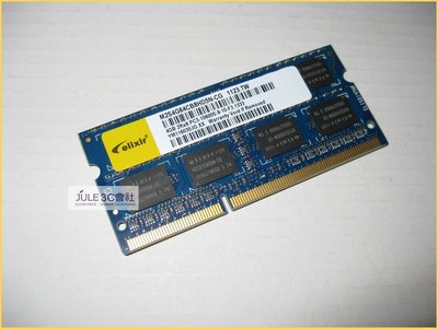 JULE 3C會社-南亞Elixir DDR3 1333 PC3-10600 4GB 4G 終保/雙面/NB筆電 記憶體