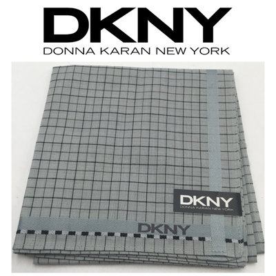 【皮老闆二店】新古真品 DKNY 手帕 格紋 狀況不錯 46*46 Z906