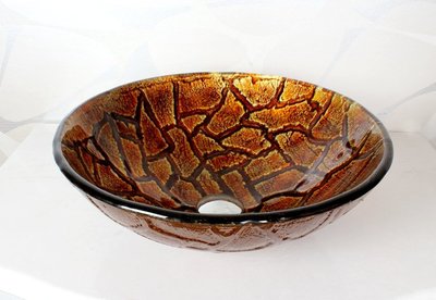 FUO衛浴:42x42公分 琉璃工藝 藝術強化玻璃碗公盆 (BW208) 期貨!
