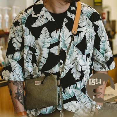 格調… 美式復古 Aloha Shirt 夏威夷芭蕉葉短袖襯衫 五分袖沙灘度假印花襯衫男