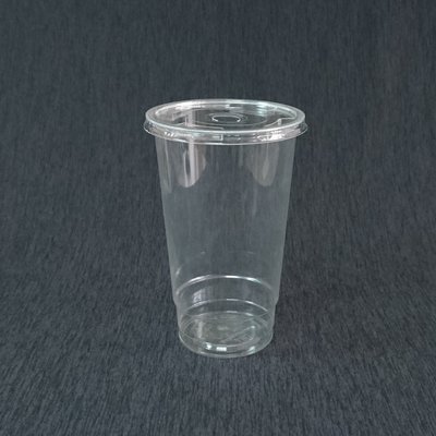 含稅100組 生物可分解【PLA R700Y 有捲邊冷飲杯+圓孔平蓋】透明杯 塑膠杯 Y形杯 造型杯 環保杯 杯子