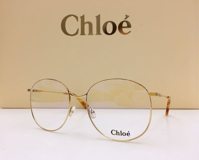 限時特價 Chloe 新款金色金屬大圓框光學眼鏡 金色細腳 CE2140 717 義大利製 公司貨 2140 優雅的女性新時尚
