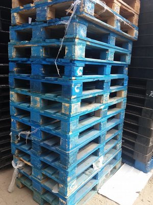 二手棧板 木棧板 120x80 藍色 , 出清便宜賣
