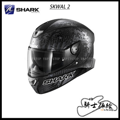 ⚠YB騎士補給⚠ SHARK SKWAL 2 Switch Riders 2 消光 黑灰銀 全罩 眼鏡溝 內墨片 LED