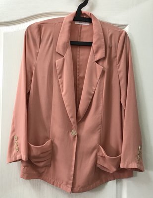 （二手）NUEE－粉橘色雪紡西裝外套