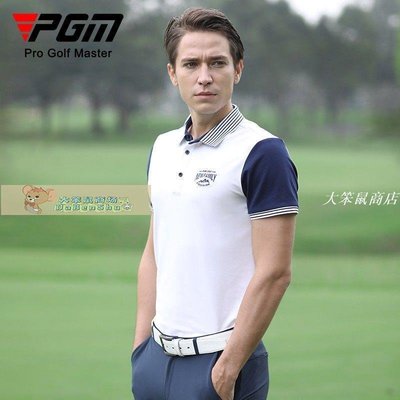 高爾夫男裝PGM高爾夫球衣男士短袖t恤golf休閑純棉上衣夏季透氣型男裝衣服-大笨鼠