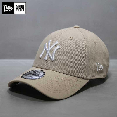 熱款直購#NewEra帽子韓國MLB棒球帽硬頂大標NY洋基隊9FORTY鴨舌帽潮卡其色