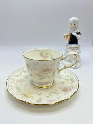 日本鳴海Narumi骨瓷粉色碎花咖啡杯紅茶杯