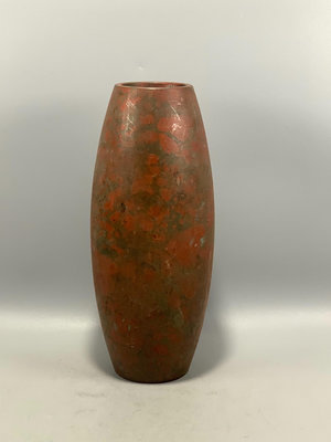 日本高崗銅花瓶，老銅花瓶，銅花器擺件，重627克，實物拍照，8352