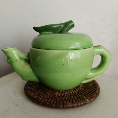 50-70年代綠釉蘋果壺一把全品可用保老保真