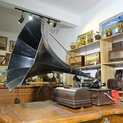 1905年愛迪生大喇叭蠟筒留聲機四分鐘1905年西洋古董愛迪